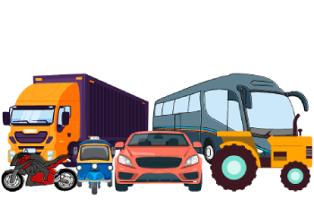 Illustration of cars, buses and trucks